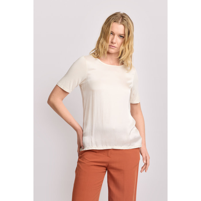 Kocca - T-shirt minimal in viscosa Donna, Tinta unita, Girocollo