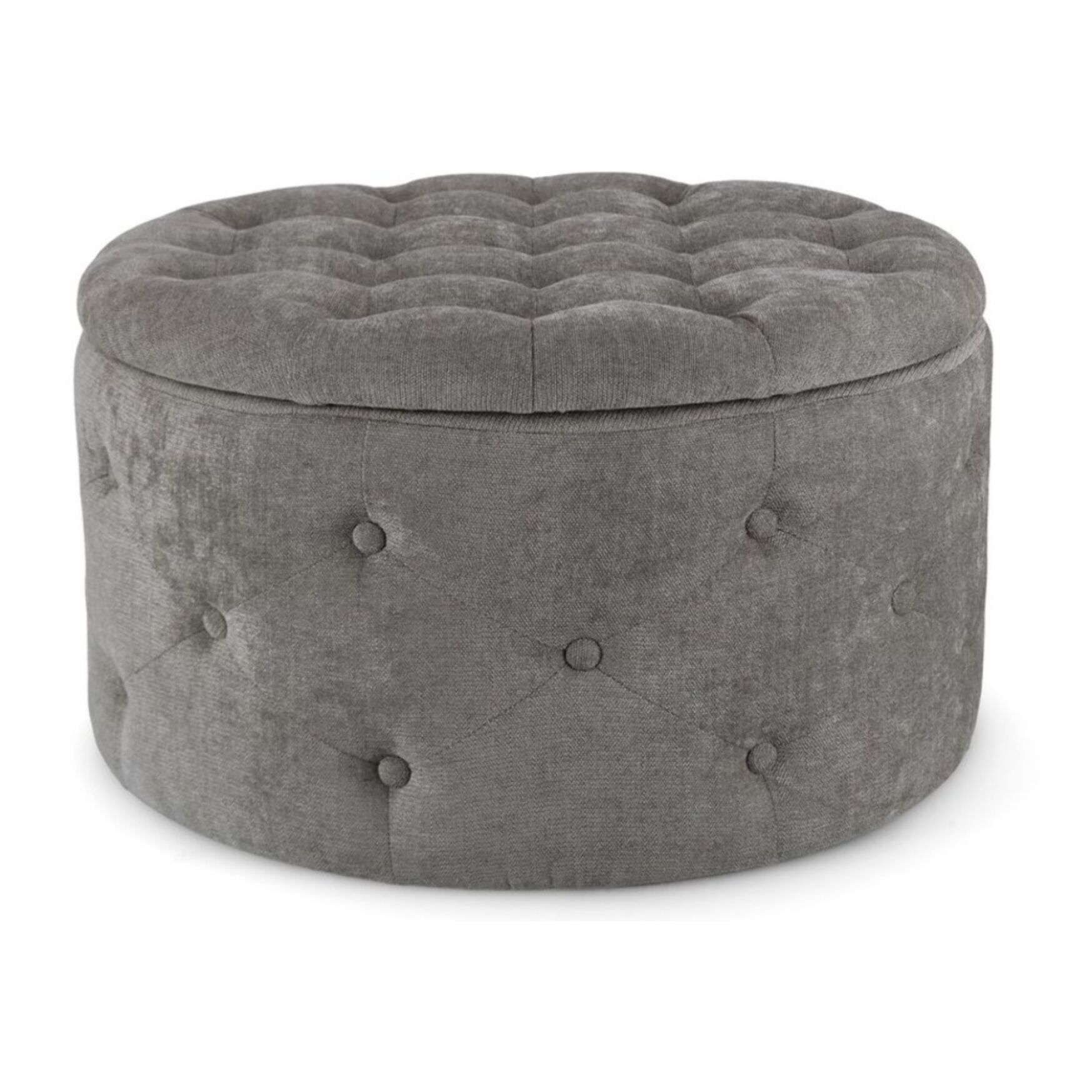 Pouf contenitore porta scarpe ERNESTINE in tessuto grigio scuro