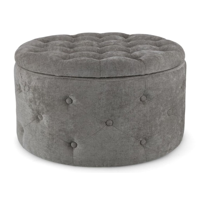 Pouf contenitore porta scarpe ERNESTINE in tessuto grigio scuro