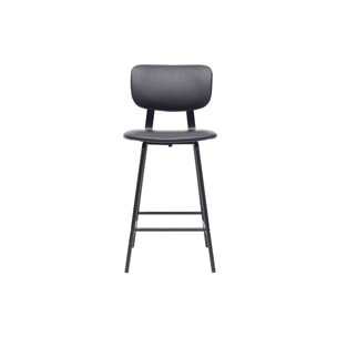 Tabourets de bar vintage noir avec pieds métal 65cm (lot de 2) LAB