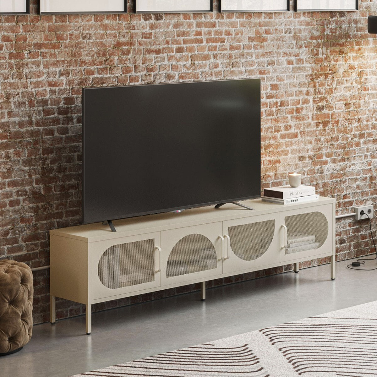 Meuble TV 4 portes en métal - INOA