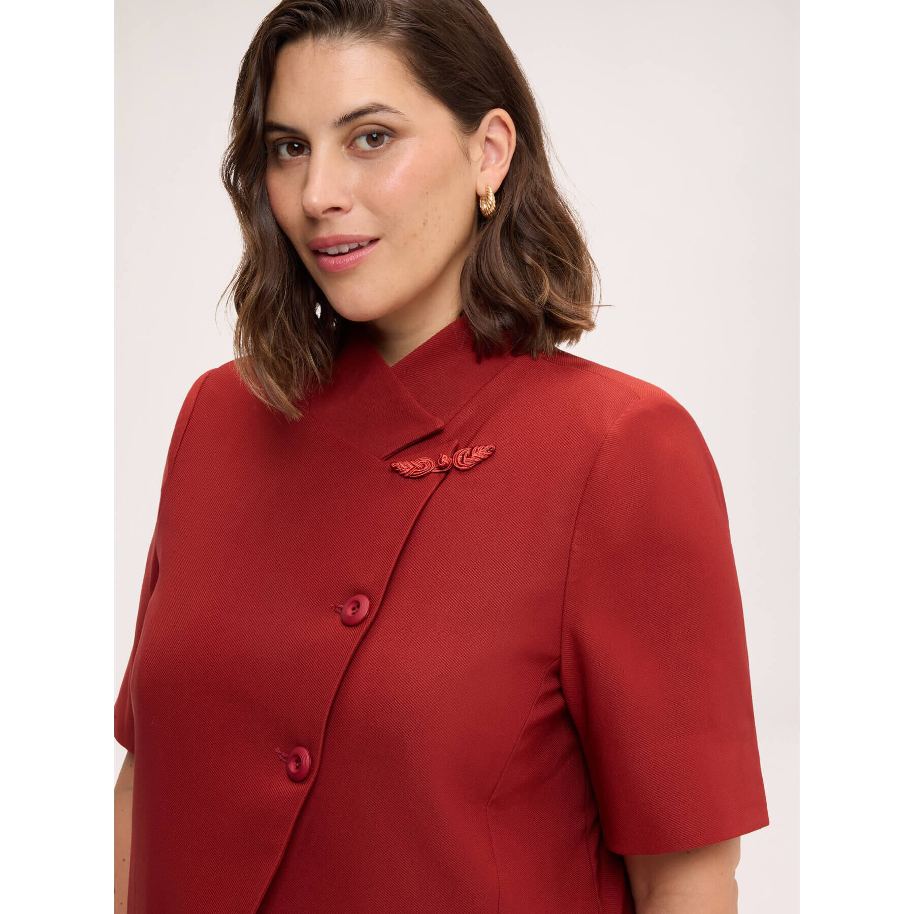 Fiorella Rubino - Blazer con chiusura asimmetrica - Marrone