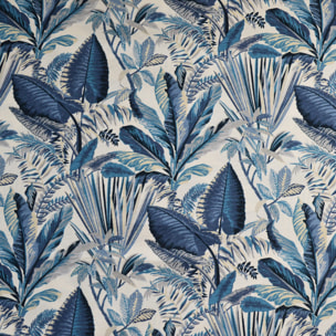 Tissu imprimé esprit floral - Bleu
