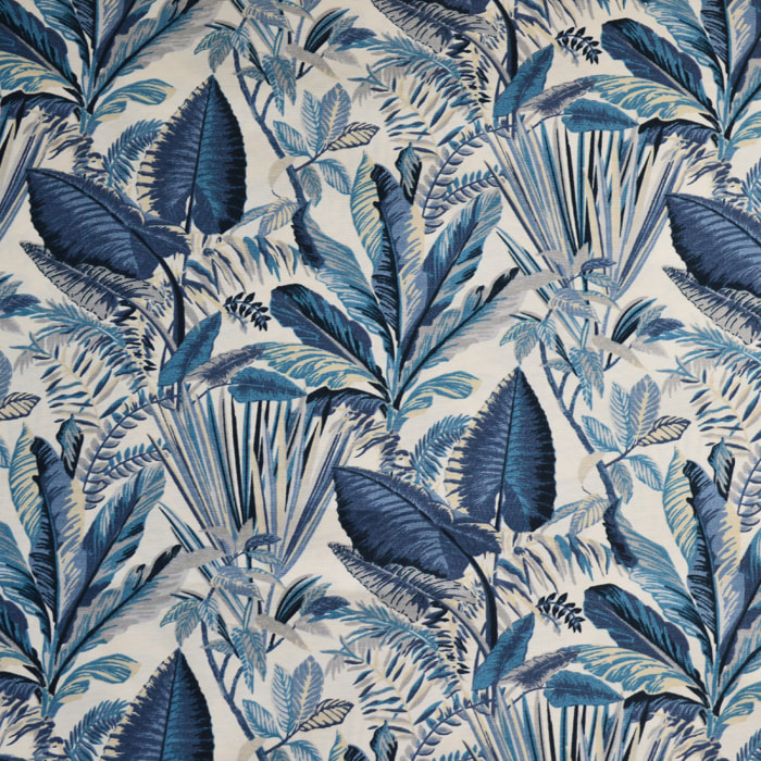 Tissu imprimé esprit floral - Bleu