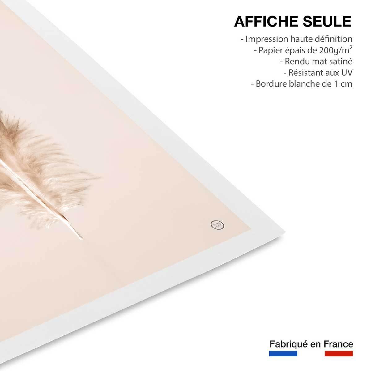 Affiche enfant plume bleue  Affiche seule