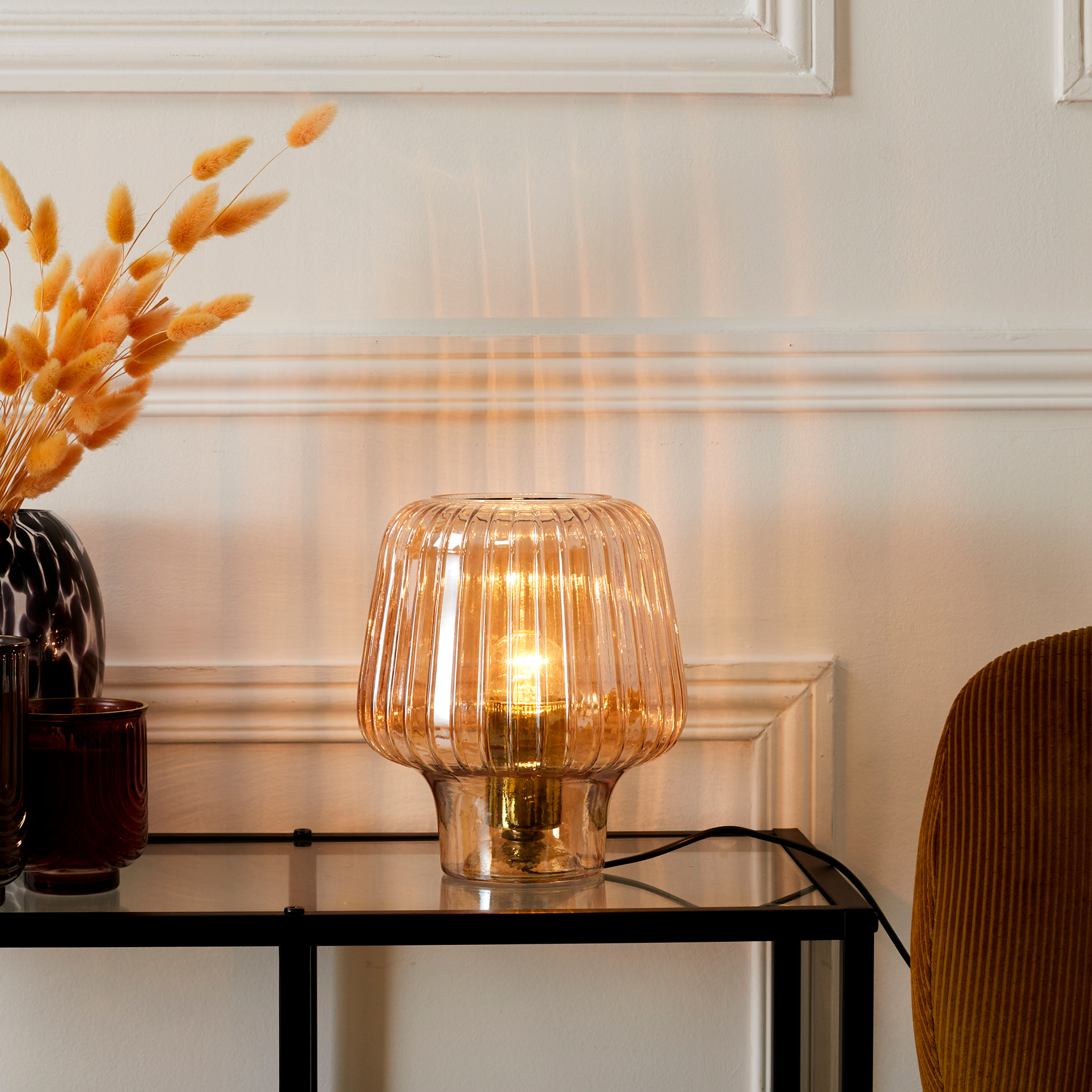 Lampe A Poser Verre Fume