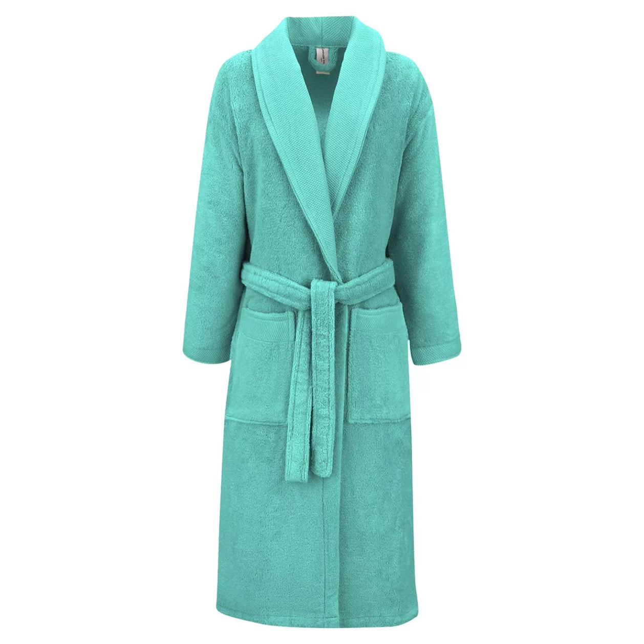 Peignoir pur coton 420 g/m² uni bleu Elea curacao