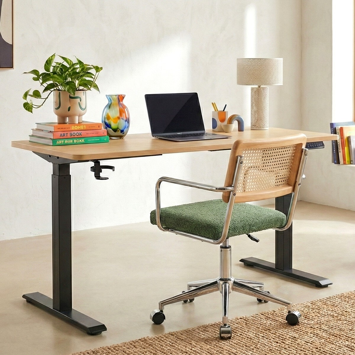 Bureau assis-debout électrique réglable avec ports USB - UP&DOWN