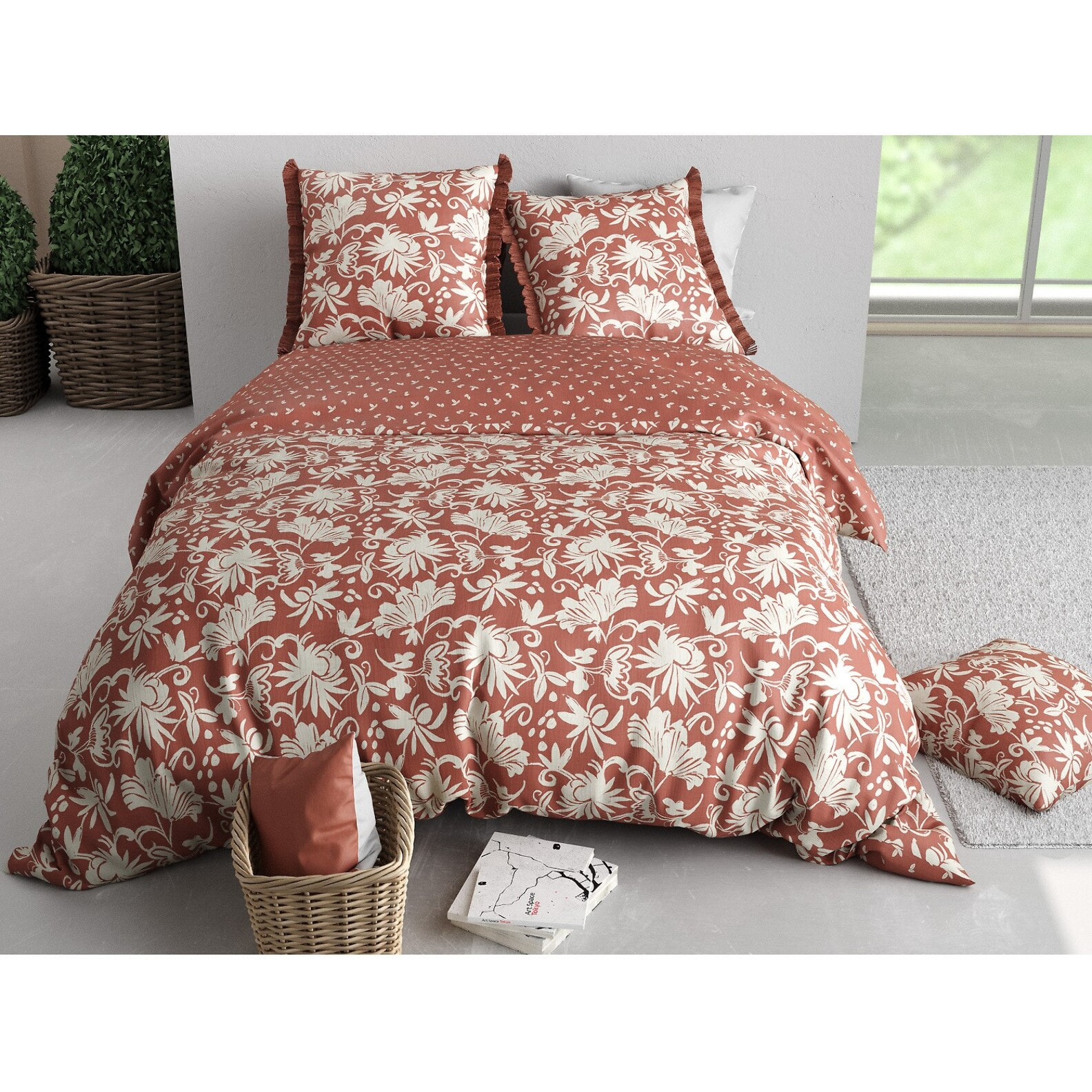 Parure Housse De Couette 3pcs 100% Coton 57 Fils NORIA