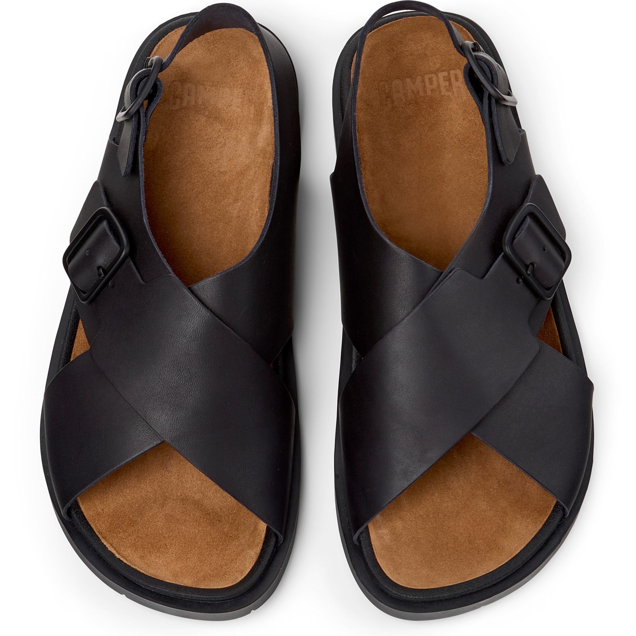 Sandalias - CAMPER Lluc Sandal - Negro - Cuero liso