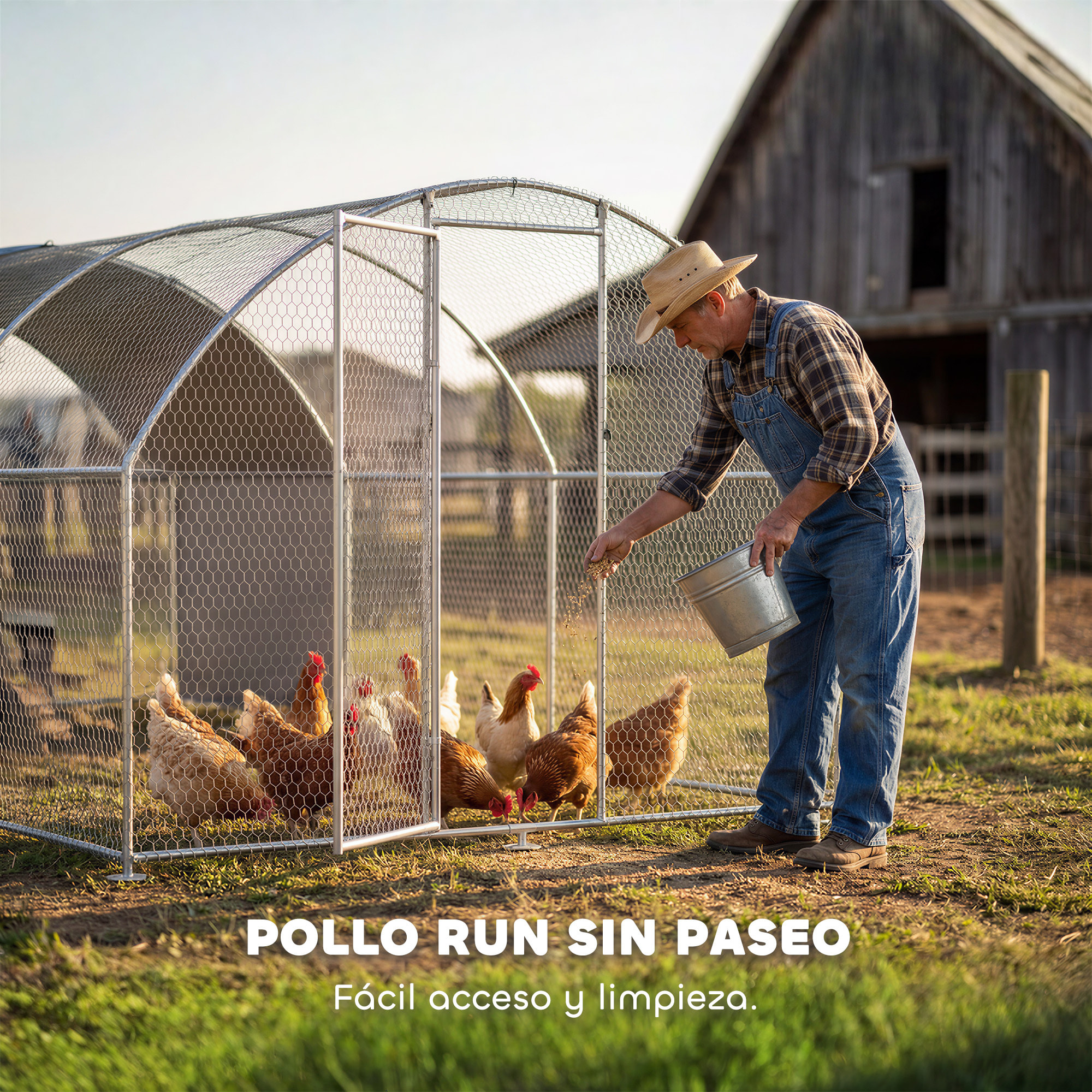Gallinero para Exterior Grande, 2,8x5,1x1,9 m, 14,2 m², Gallinero de Acero Galvanizado con Cubierta de Tela Oxford, Anti-UV e Impermeable, Puerta y Pestillos, Jaula para 15-24 Gallinas, Plata