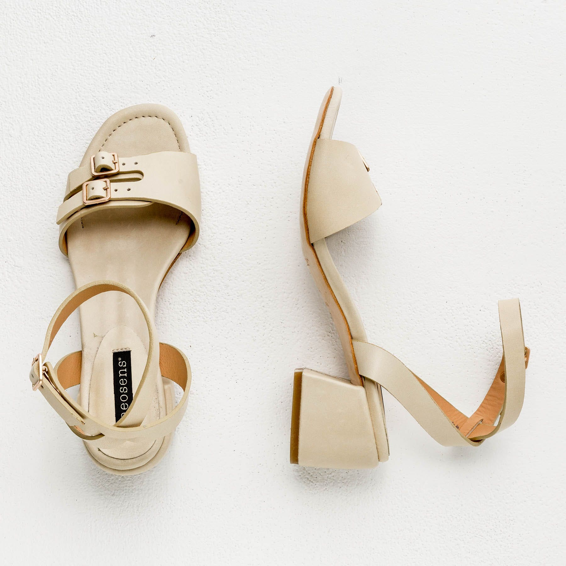 Sandalias con tacón S3391 RESTORED SKIN CREAM /OZANA color Cream