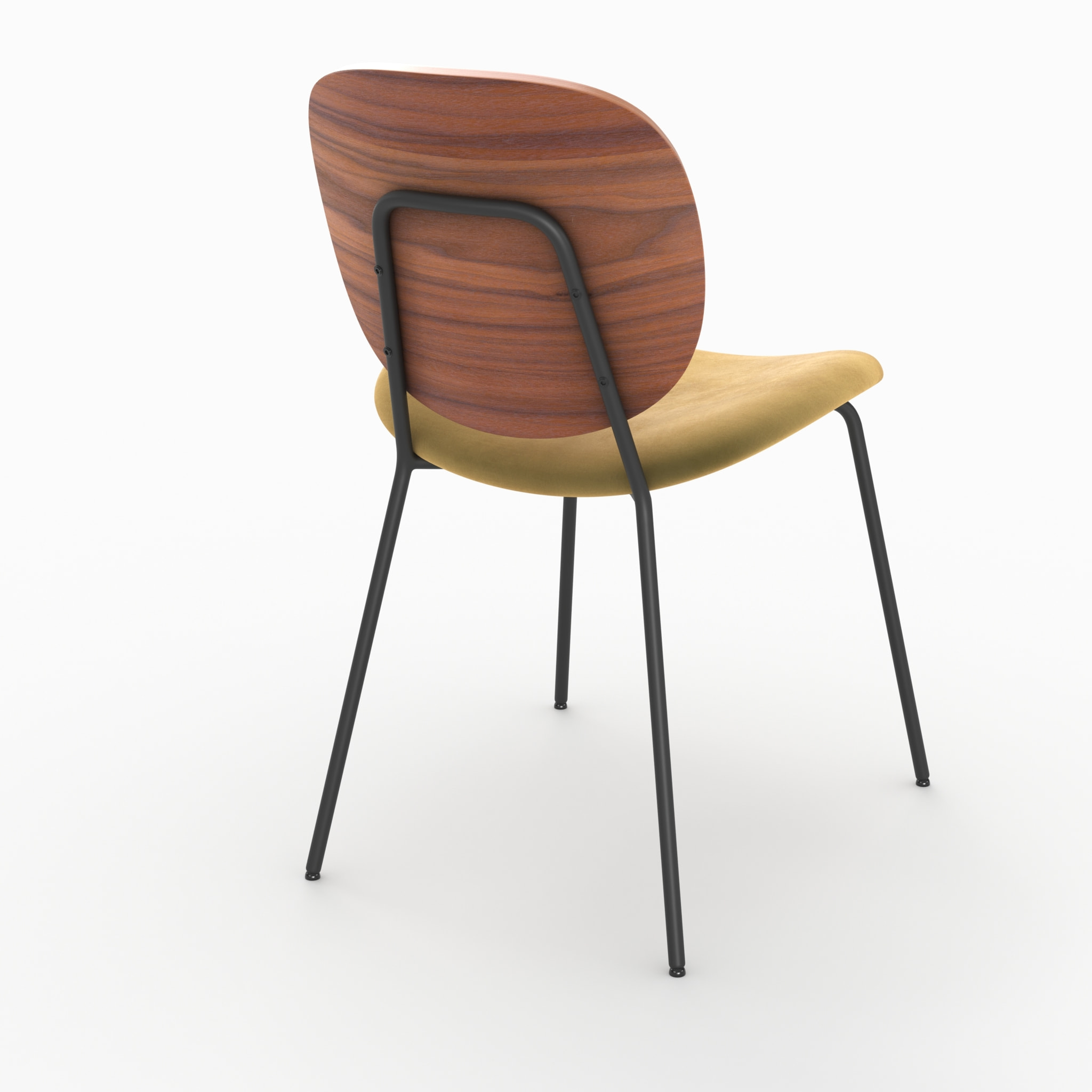 Lot de 2 chaises en velours jaune moutarde - Simone