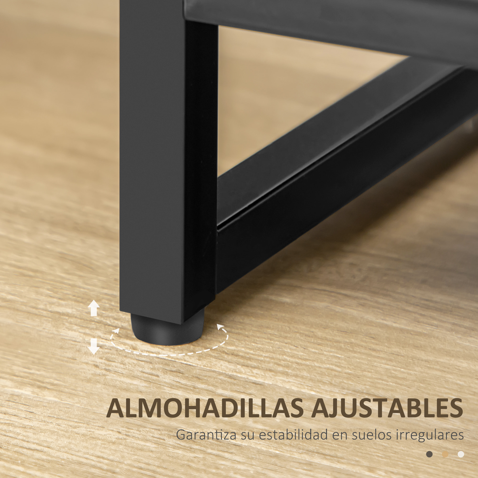 Mesita de Noche con 1 Cajón de Tela Plegable y Estante Abierto 45x40x50,5 cm