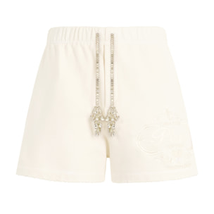 PHILIPP PLEIN Washed Fleece Shorts Tennis Club Crystals