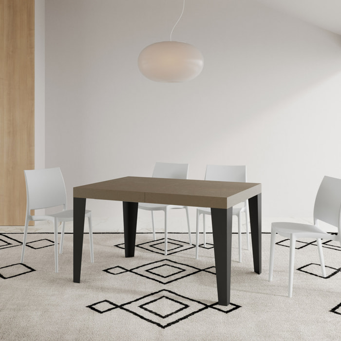 Tavolo allungabile 80x160/244 cm Flame tortora telaio Antracite