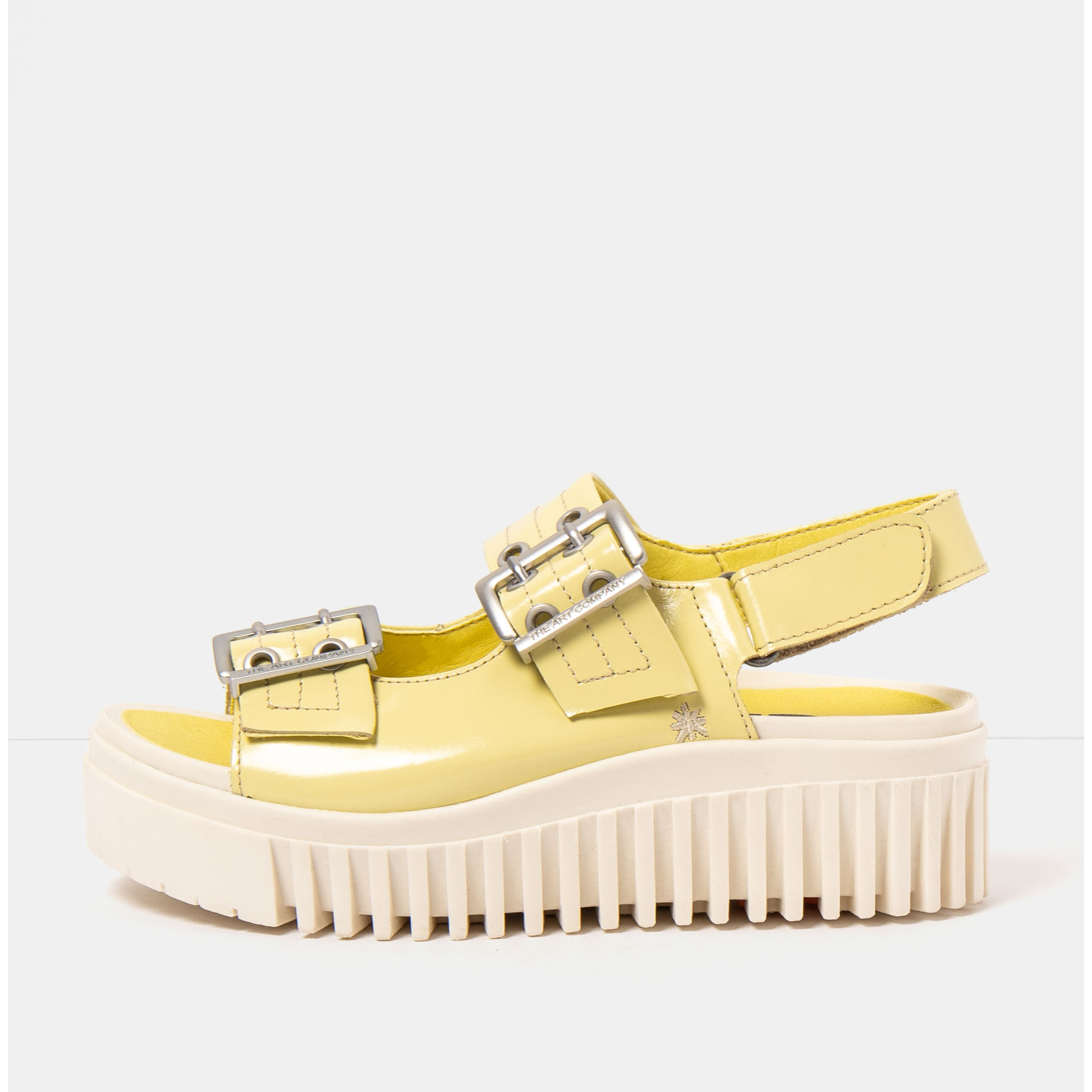 Sandalia de cuña 1579 NAPPA SHINNY PALE YELLOW /BRIGHTON color Pale yellow