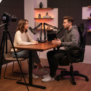 Chaise gaming de bureau ergonomique inclinable noire JOAO