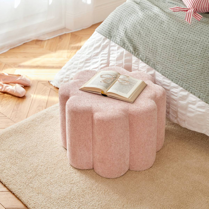 Pouf Fleur Rose L50xl30xH50 cm