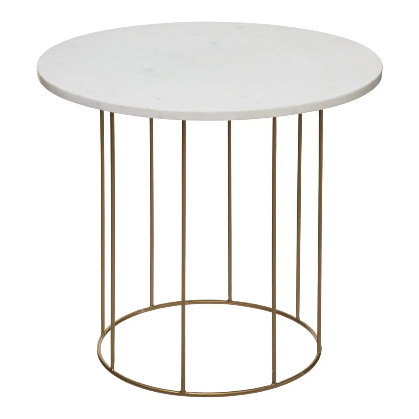 Lot de 2 tables gigognes "Garance" blanc plateau marbre