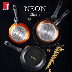 Bateria de cocina 7 piezas MAGEFESA Kenia de acero vitrificado con juego de sartenes (20/24 cm) BERGNER Neon Classic en aluminio forjado