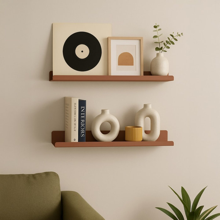 Mensola a muro in acciaio 40x13x12 cm mattone - Pop