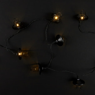 Guirlande - HOME DECO FACTORY - Lanterne Métal - 10 LED - Noir