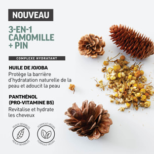 3-en-1 Camomille et Pin - Shampooing 3en1 Revitalisant Hydratant et Apaisant 450 ml