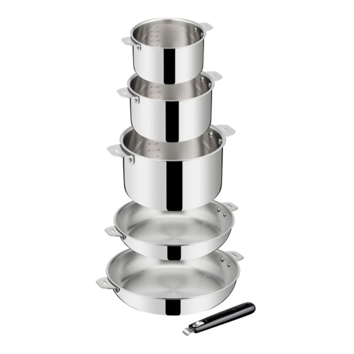 Batterie de cuisine LAGOSTINA Esperta triply 5 pièces + poignée