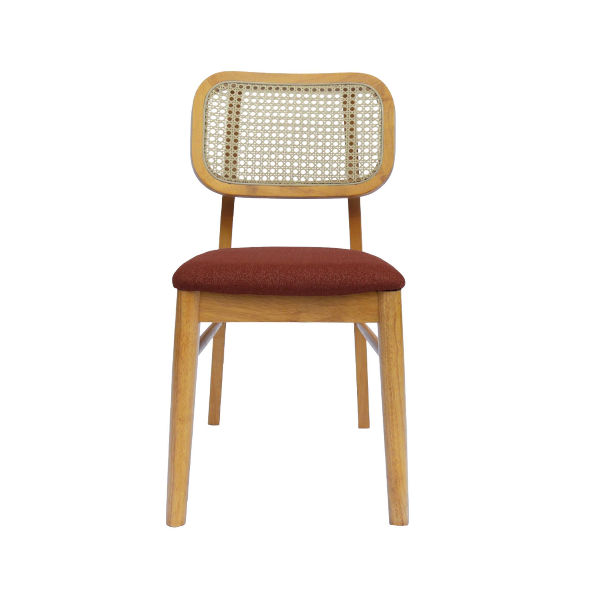 Chaise bohème bois d'hévéa et cannage (lot de 2) MANI