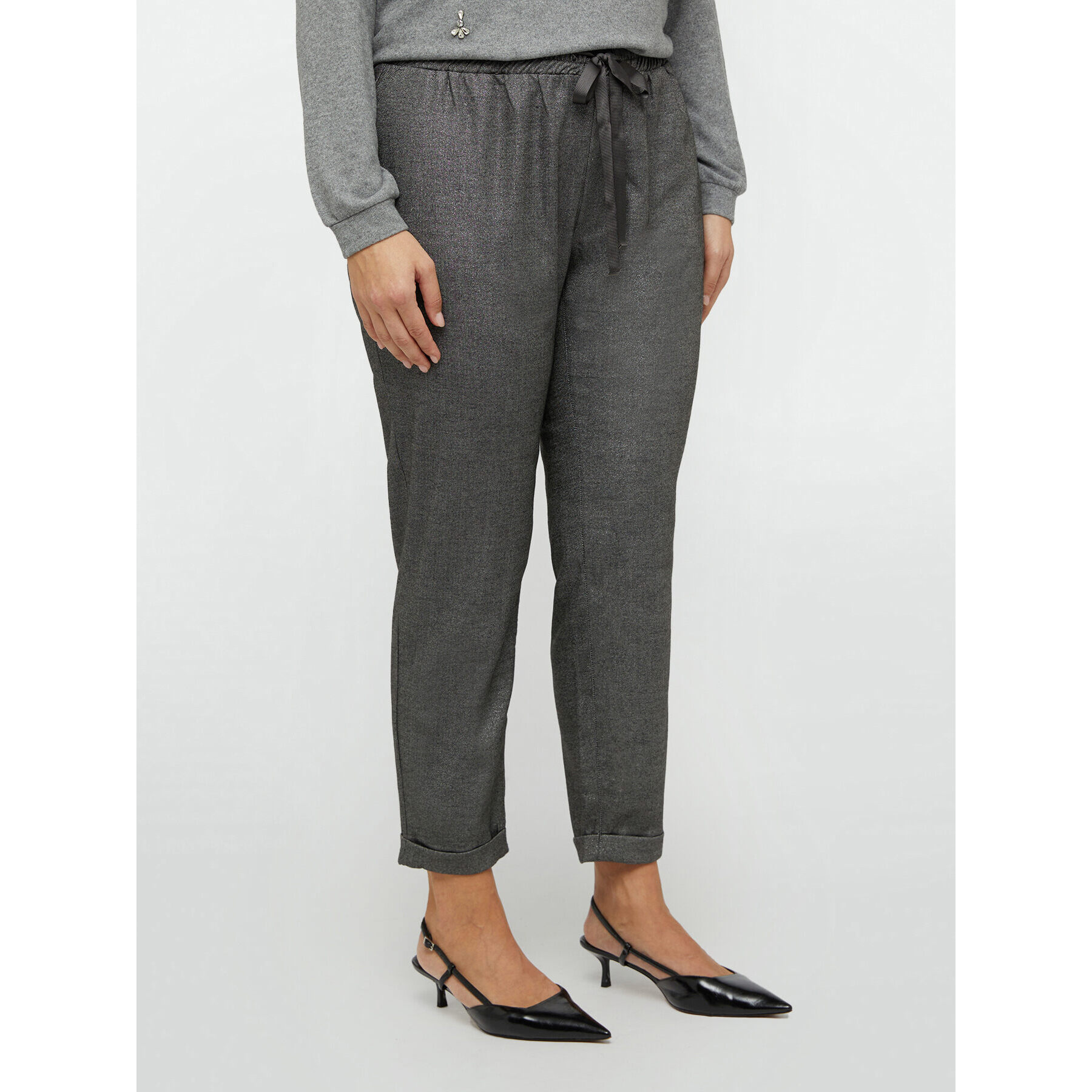 Fiorella Rubino - Pantaloni joggers in lurex - Nero