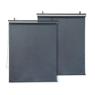 Lot de 2 stores rétractables pergola - 124 x 225 cm - Gris anthracite