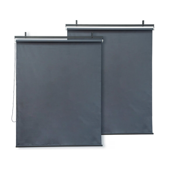 Lot de 2 stores rétractables pergola - 124 x 225 cm - Gris anthracite
