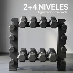 Soporte Mancuernas de 4 Niveles, Estante de Almacenamiento de Pesas de Acero Resistente para Mancuernas, Kettlebells, para Entrenamiento en Gimnasio Casa, Carga 200 kg, 70x21x55 cm