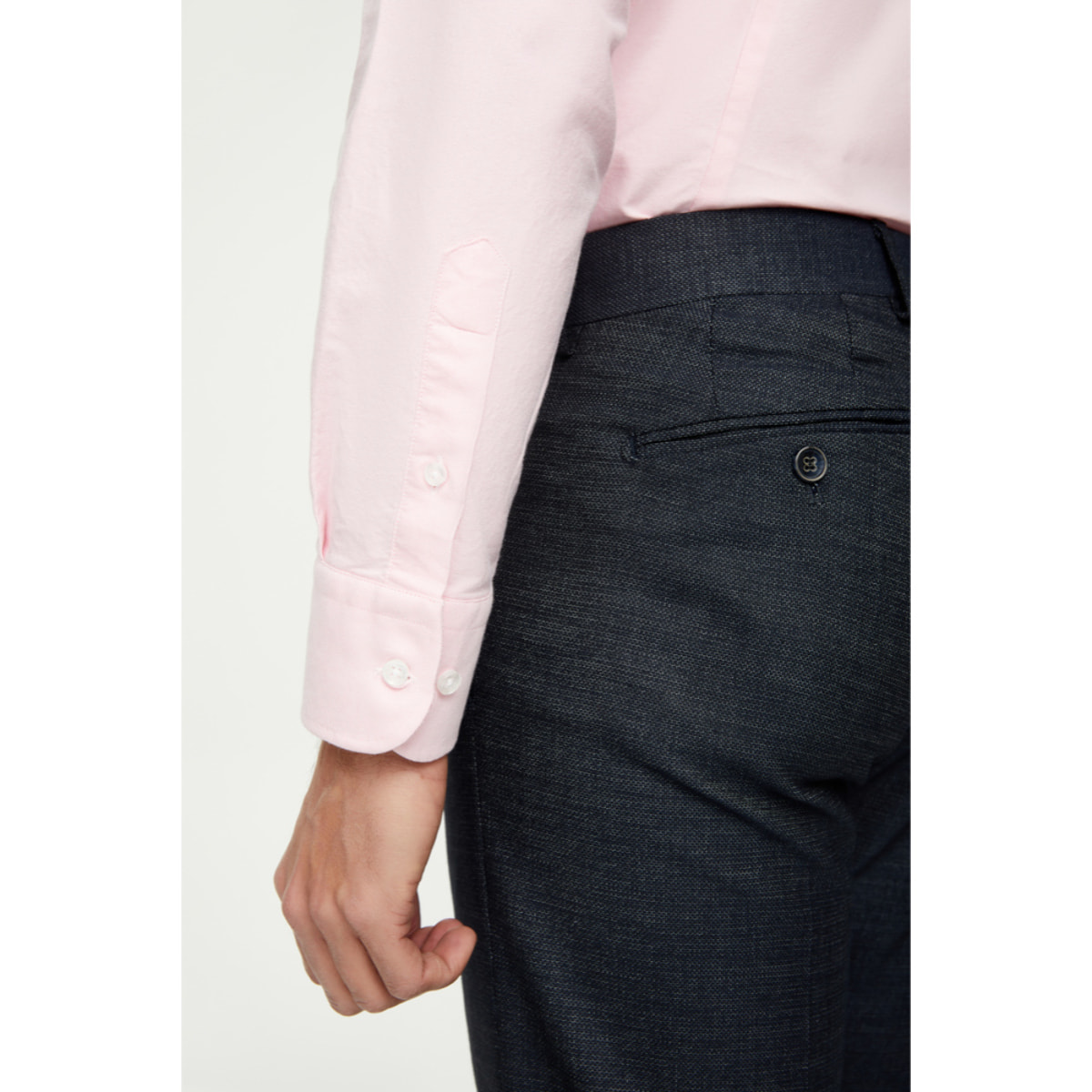Camicia Uomo 1 Bottone Button Down Slim Oxford Lavato Unito Rosa