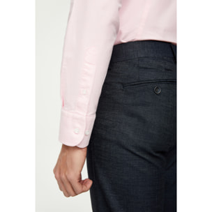 Camicia Uomo 1 Bottone Button Down Slim Oxford Lavato Unito Rosa