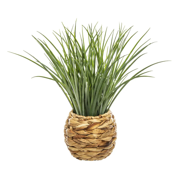 Herbe artificielle pot tressé - H48 - 5 cm