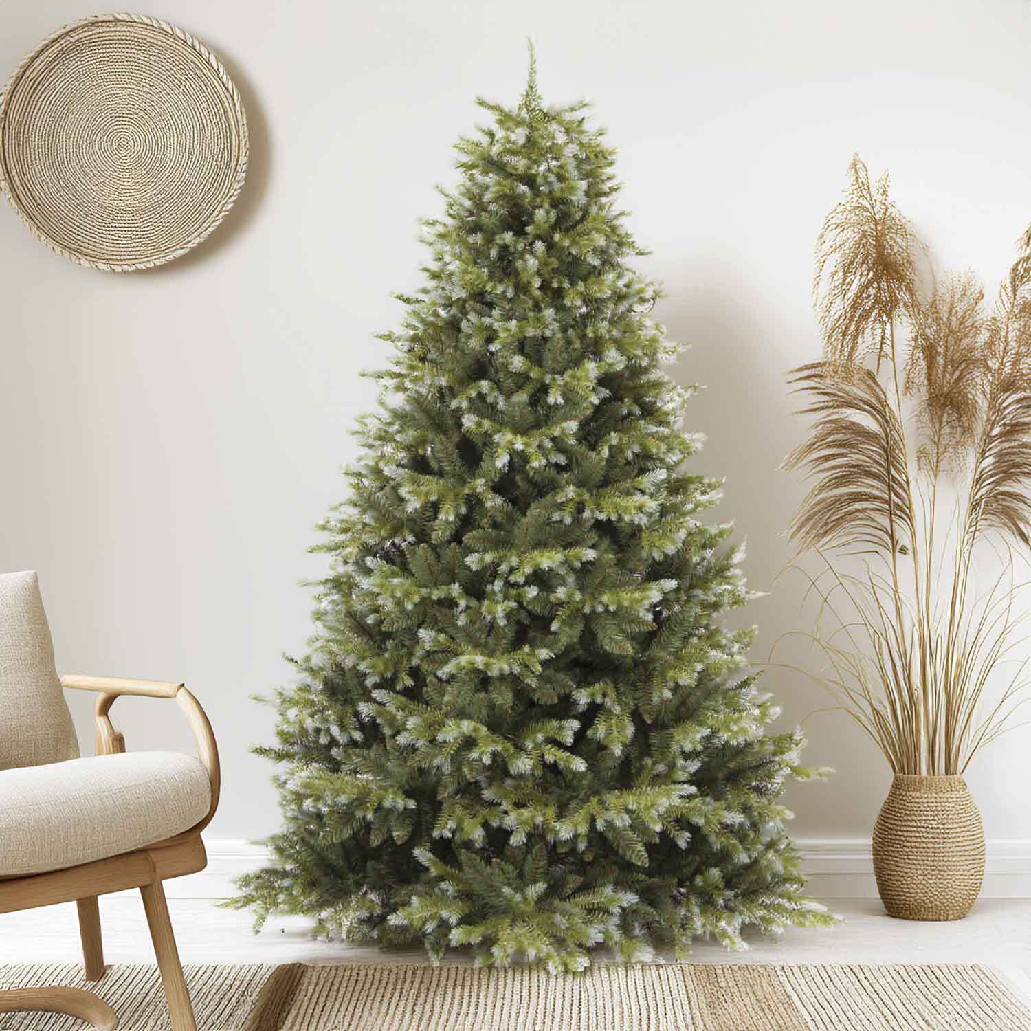 Santos - Albero di Natale con punte argentate in PE e PVC ø124x180H, 895 rami