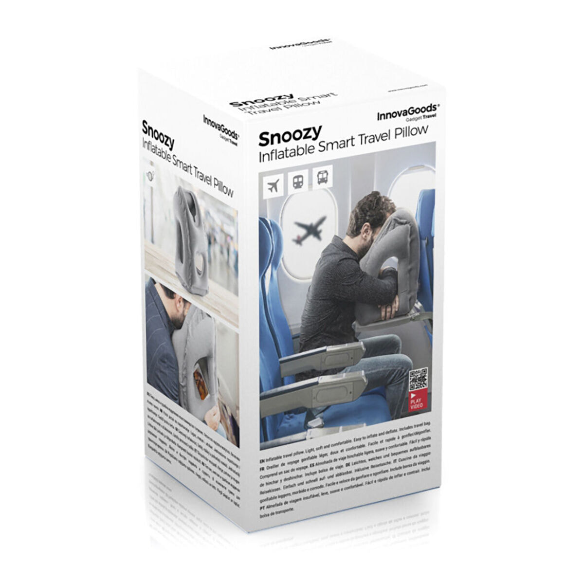 Cuscino da Viaggio Gonfiabile Frontale Snoozy InnovaGoods
