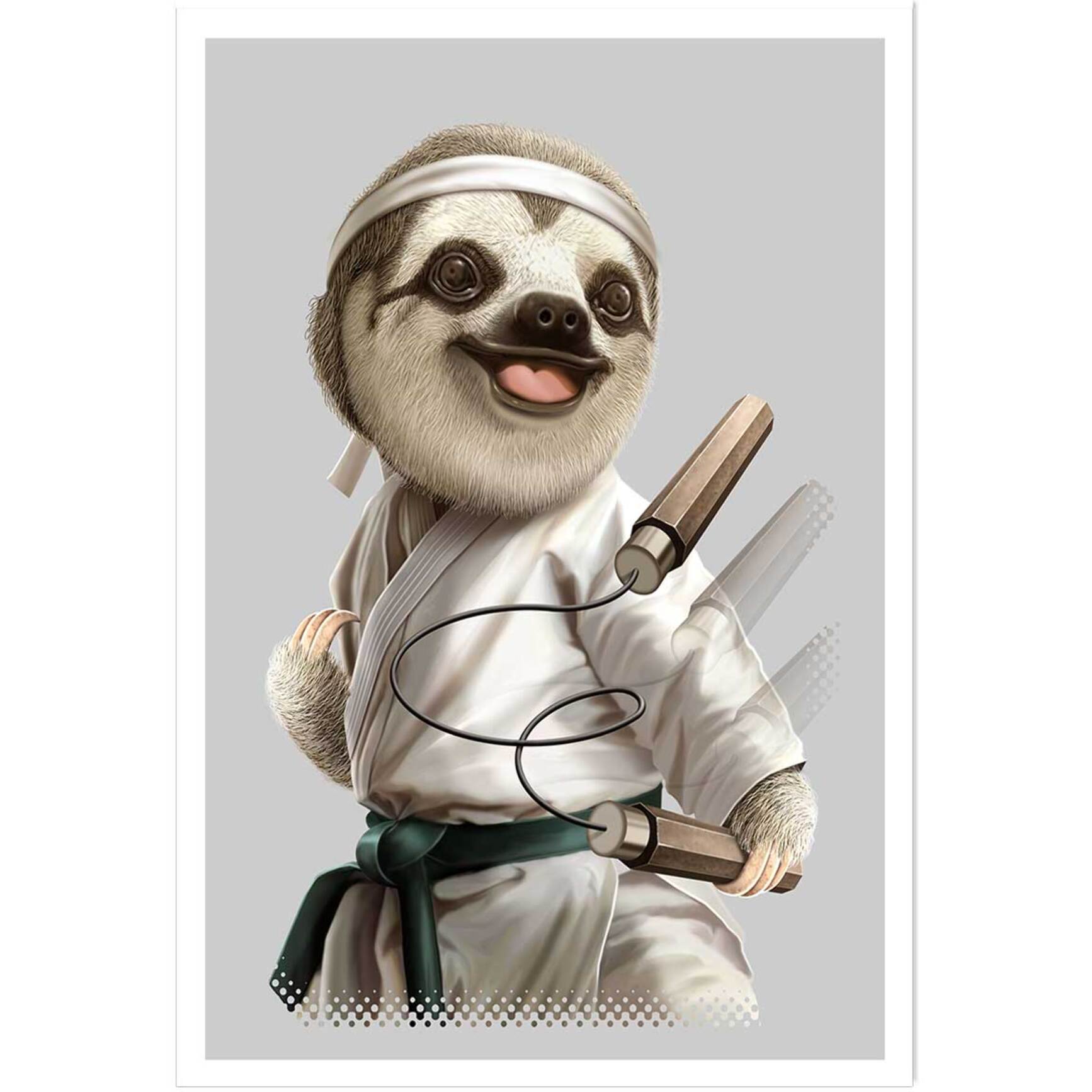 Affiche enfant karaté paresseux  Affiche seule