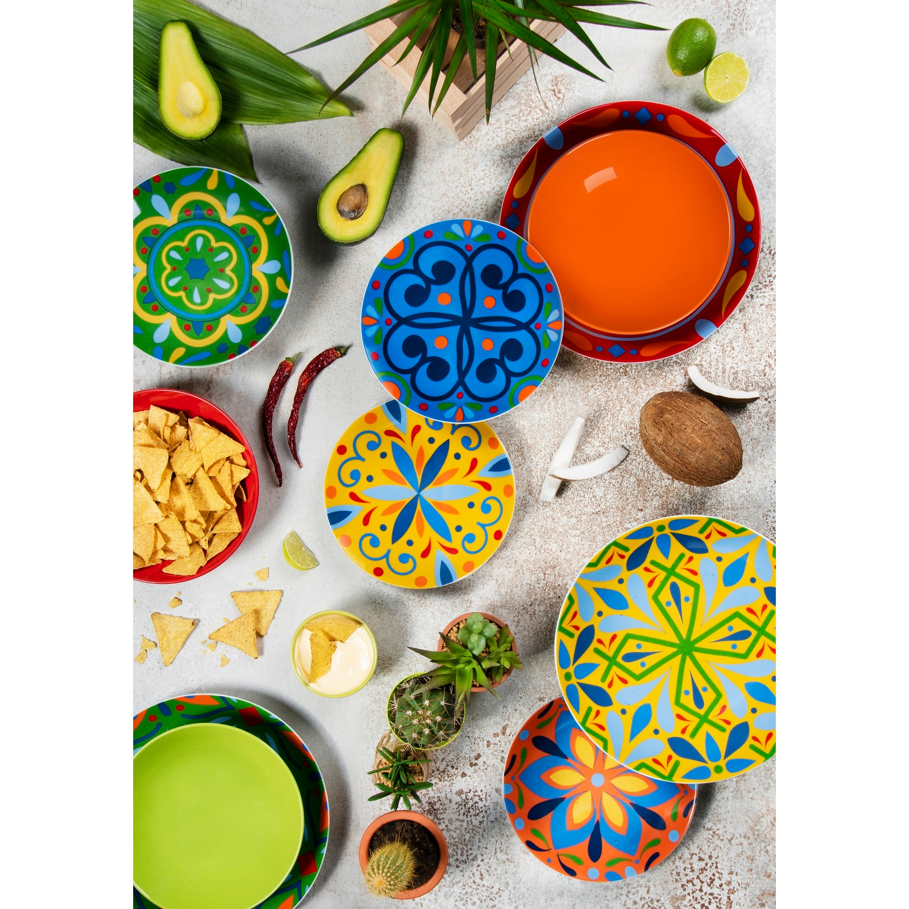 Servizio piatti 18 pezzi Excelsa – Puebla, Porcellana Multicolore