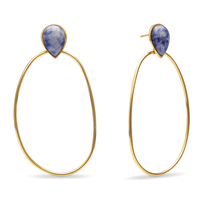 Pendientes Catalina Oval Acero Baño Oro