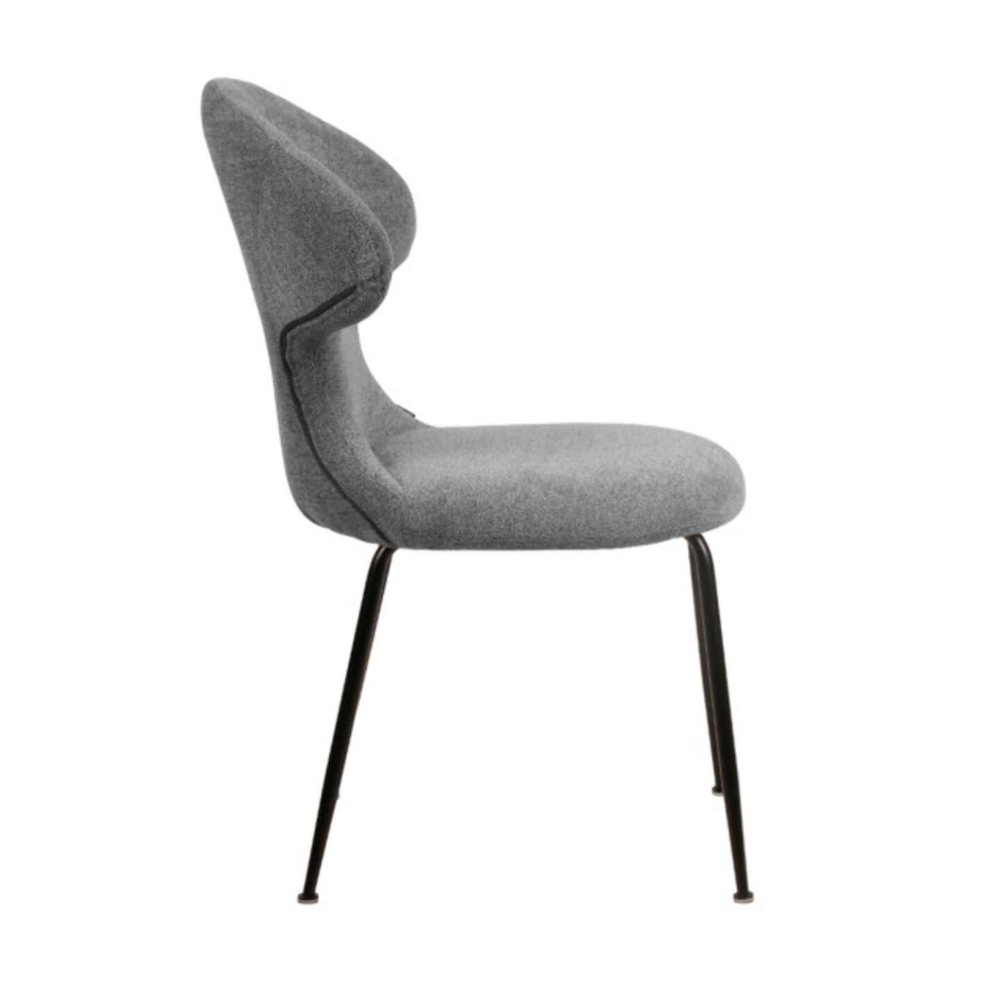 Chaise en tissu doux avec piètement en métal noir - SILVIO