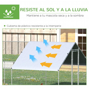 Gallinero de Exterior Grande 3x8x2 m Jaula para 16-24 Gallinas Cercado de Acero Galvanizado con Techo de PE y Cerradura para Conejos Aves de Corral Plata