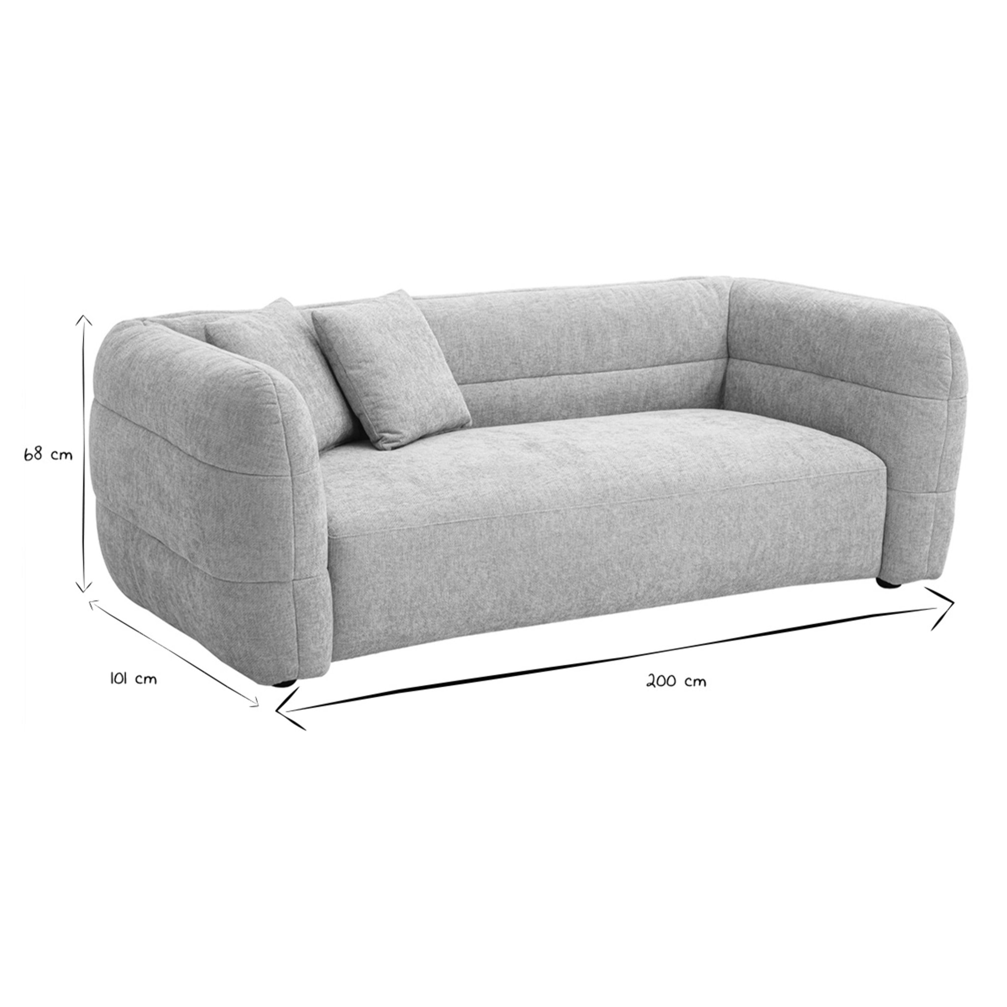 Canapé 3 places en tissu effet velours texturé beige JOYA