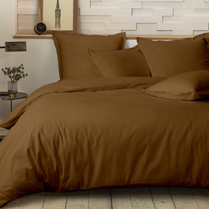 Drap housse 100% percale de coton 80fils - ocre