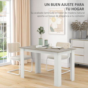 Mesa de Comedor para 4-6 Personas Mesa de Cocina Rectangular Estilo Moderno Carga 50 kg 120x69x75 cm Gris y Blanco