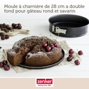 Moule à manqué et savarin double fond 28 cm Zenker Black Metallic