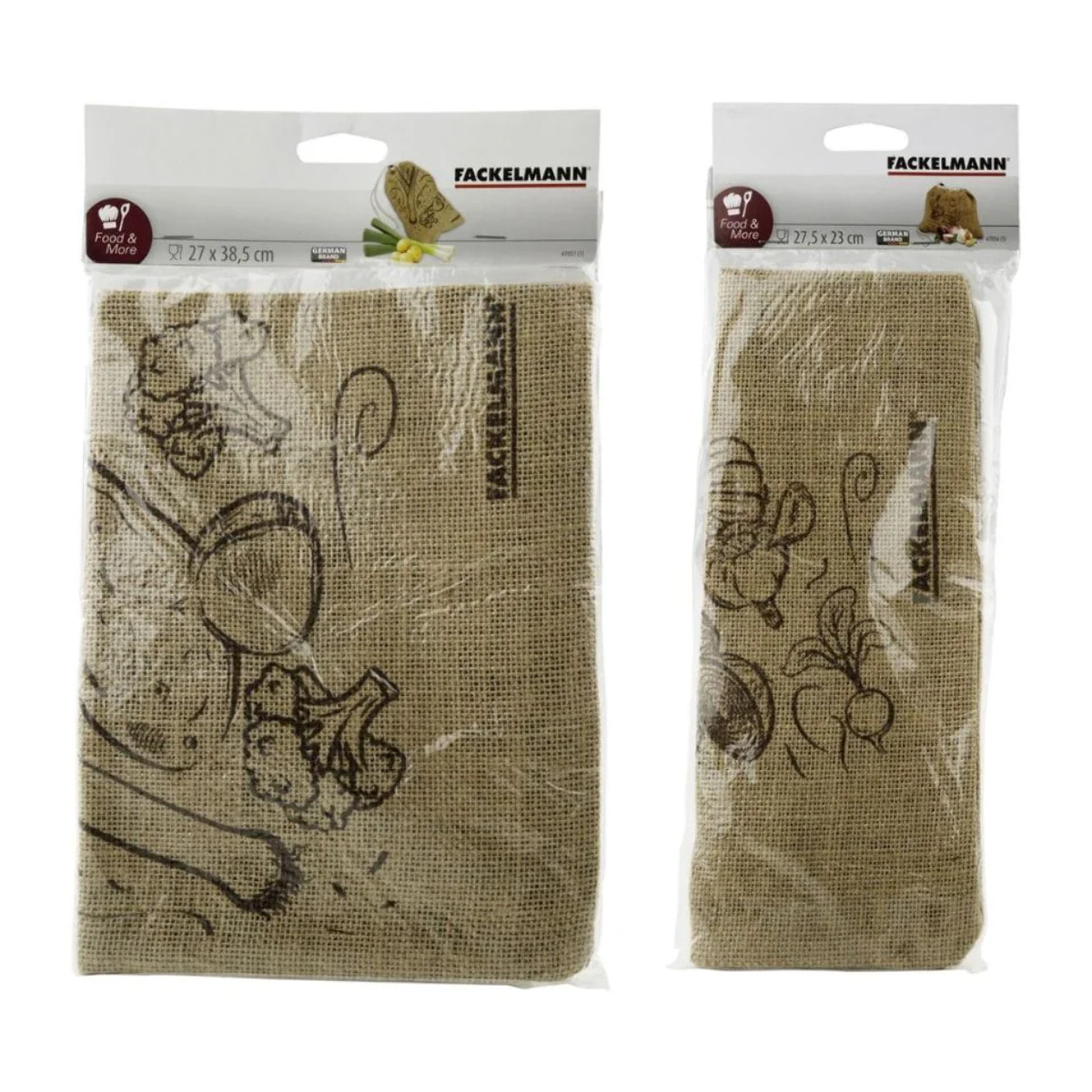 Ensemble de 2 sacs à provisions en jute Fackelmann Nature