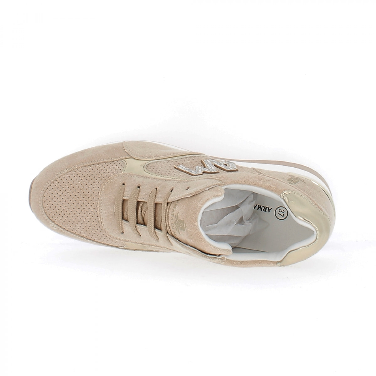 Armata di Mare Scarpe Donna Sneakers Casual con la Zeppa AMD P22H071 Beige